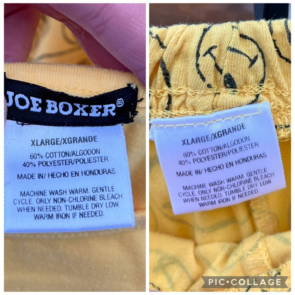 90s Joe Boxer Smiley Face Pajamas 2-Piece Set Womenโs Size XL - Picture 3 of 15